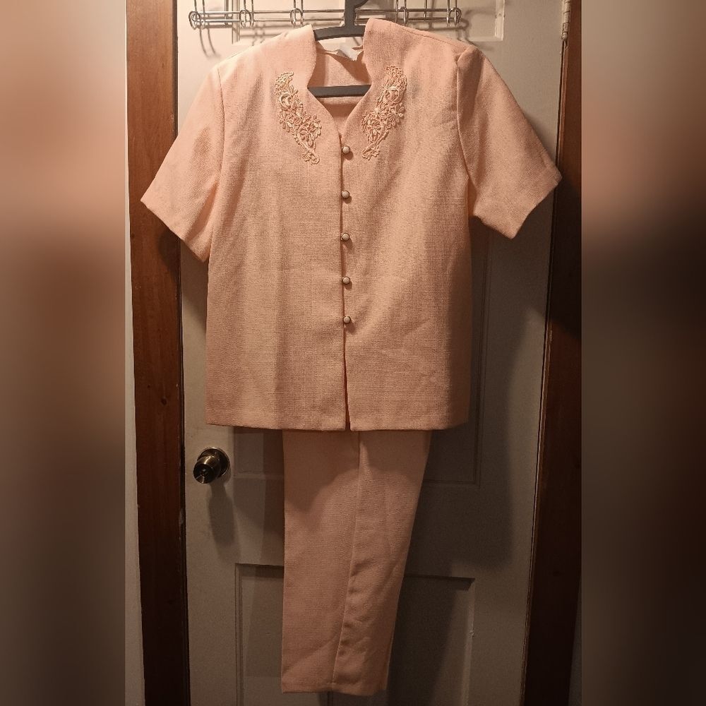 🤠Blair Boutique Peach 2 Piece Pant Set Size 20P